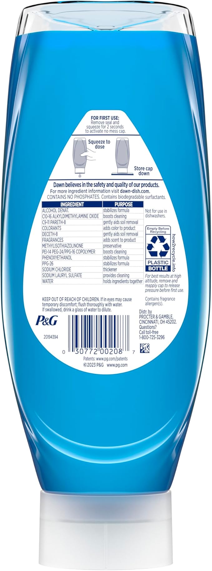 Dawn Ultra EZ-Squeeze Dish Soap, Dishwashing Liquid, Original, 22oz,(Pack of 6)