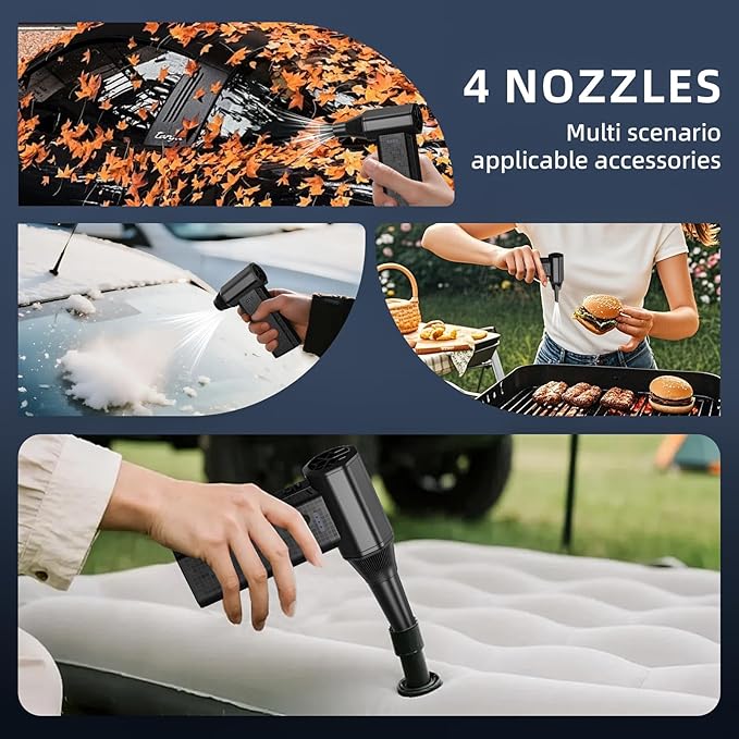 Cordless Compressed Air Duster, 150000RPM Super Power Electric Air Duster, 3-Gear Adjustable Mini Air Blower for Computer, Keyboard, Outdoor, House and Car Cleaning