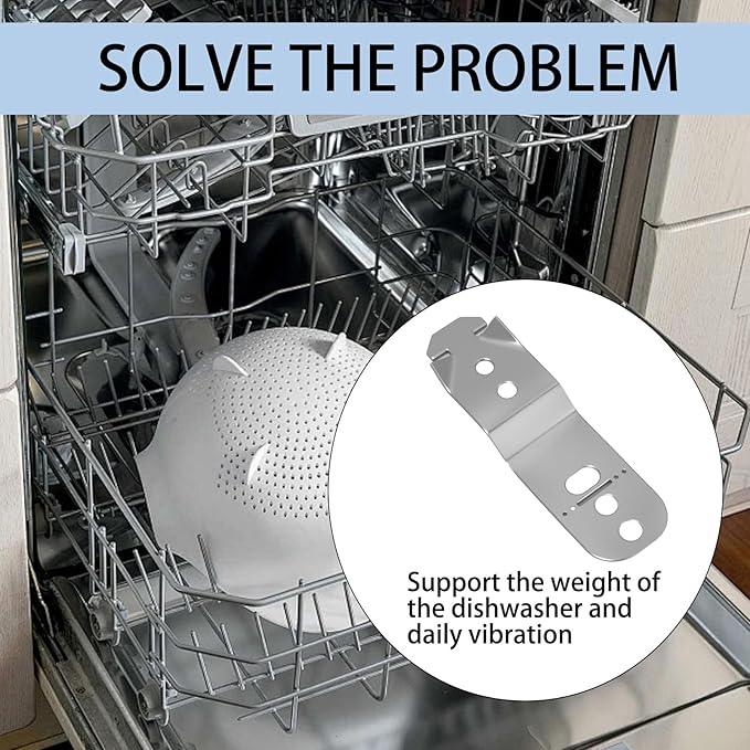 2 Pack Dishwasher Mounting Bracket, Replacement for Bosch 00619985 00605007 00628371, Universal Countertop Stabilizer Bracket Kit for Kenmore Dishwashers, Metal Mounting Kit with Screws