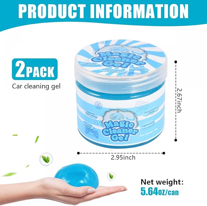 SenseYo 2 Pack Car Cleaning Gel Putty, Car Interior Cleaner Slime Auto Detailing Tools Universal for Notebook Keyboard Camera