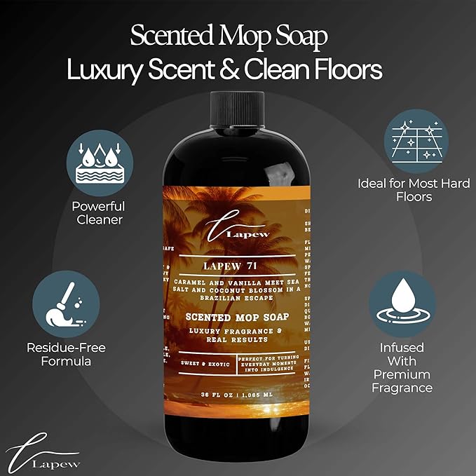 Luxury Floor Cleaner, Scented Mop Soap Concentrate | Hard Floor Cleaner for Tile, Vinyl, Laminate, LVP & Sealed Hardwood | Low-Foam, Streak-Free | 36 oz 71