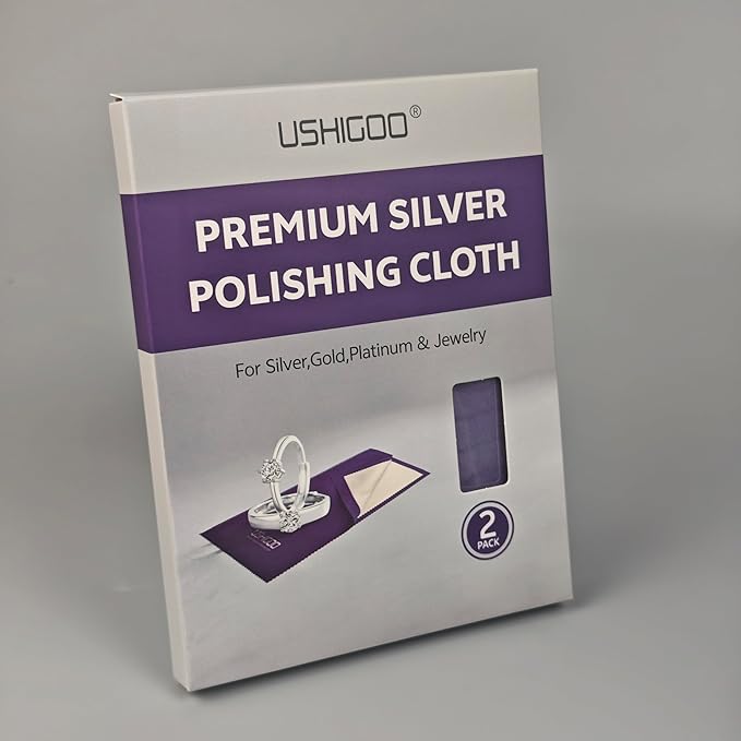 Polishing Cleaning Cloth for Gold, Silver, and Platinum Jewelry, Eco Friendly Large Cleaner Cloth 6.3 x 9.8 in. Keeps Jewelry Clean and Shiny (2 Pcs Dark Purple)