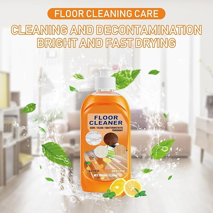 Multi-purpose Floor Cleaner, Powerful Decontamination Floor Cleaner, Laminate Floor Cleaners Concentrate Wood Floor Cleaning Polishing Brightening for Tile and Wood Floors (1 Set)
