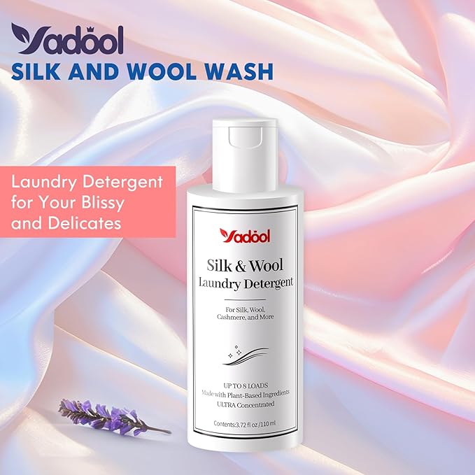 Silk & Wool Laundry Detergent, PH Neutral Cashmere Detergent, Double Concentrated Wash Shampoo for Silk, Wool, Cashmere, Gentle, Soft & Comfortable -3.72 Fl Oz/110ML