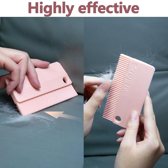 3-in-1 Pet Hair Remover & Grooming Set – Self-Cleaning Cat Dog Brush for Shedding Fabric Shaver & Portable Carpet Scraper & Lint Remover for Clothes Carpet Furniture Couch Car Mats