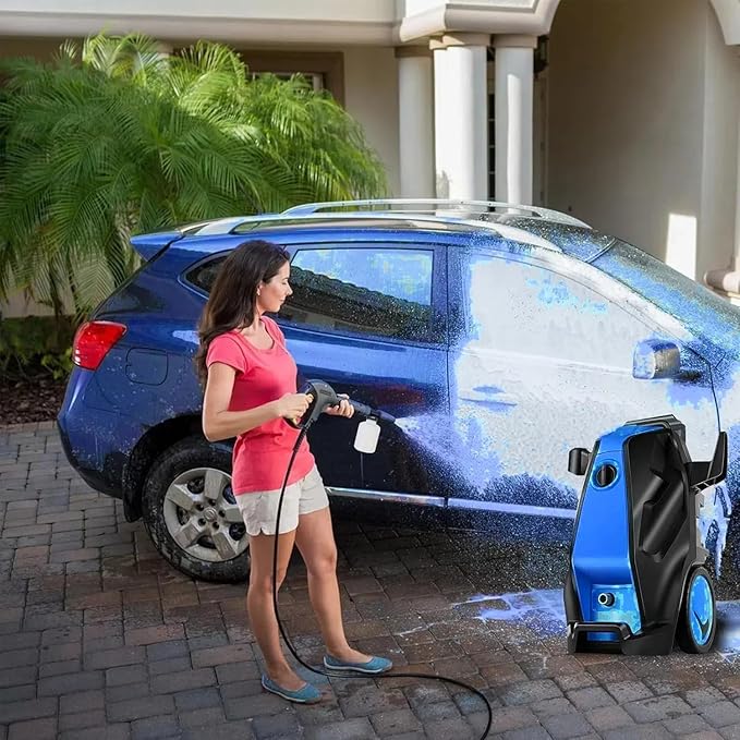 5000PSI Pressure Washer, Heavy Duty Power Washer with Foam Cannon, 4 Nozzle Tips,33FT Hose and Soap Bottle for Home/Cars/Driveways/Patios/Decks/Fences