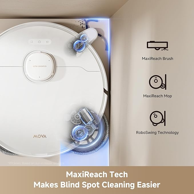 MOVA P10 Pro Ultra Gen2 Robot Vacuum and Mop, 26,000Pa Suaction, 212°F Hot Water Auto Mop Washing, 1-Hour Hot Air Drying, Extenable Mop, All-in-One Dock, Triple Anti-Tangle System for Home