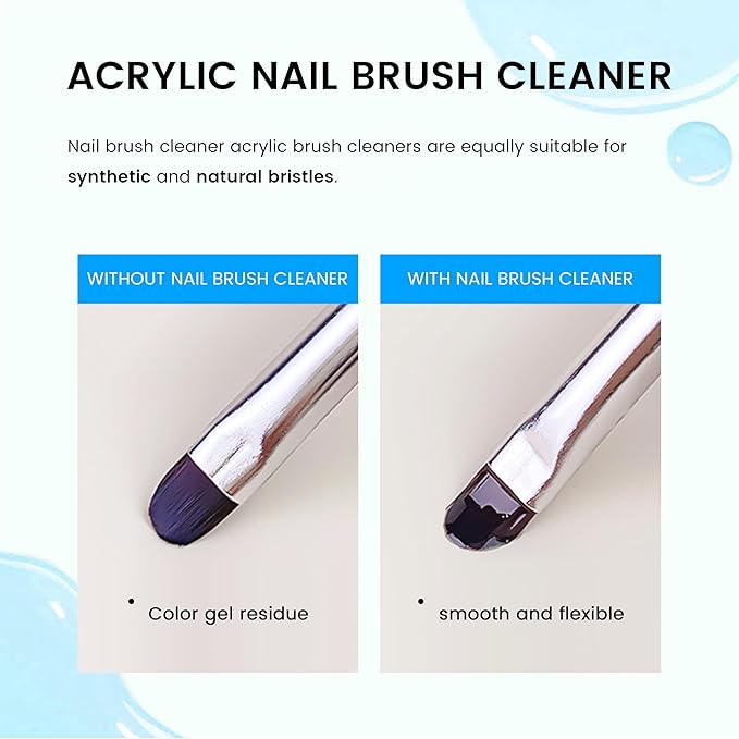 Nail Brush Cleaner 120ml Acrylic Brush Cleaner Efficient Nail Cleaner For Acrylic Powder Nails Professional Brush Cleaner For Acrylic Clean And Maintain Your Nail Brushes With Cleaning Solution