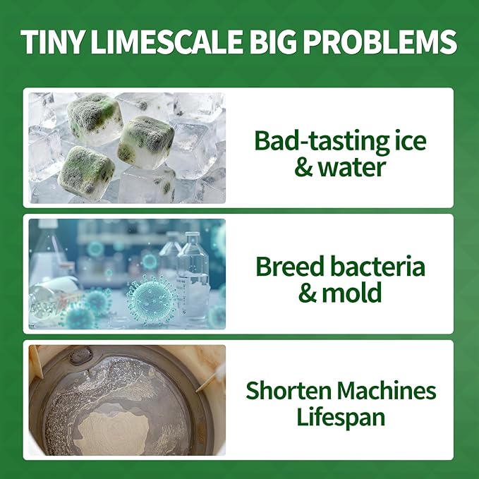 Multi-Purpose Descaler and Cleaner Powder (60-Uses) for Ice Maker Machine, Kettle, Tumbler, Bottles, Coffee Machine, Faucets, Shower Head, Limescale and Build-Up Remover, 20*0.35 oz (3 Packs)