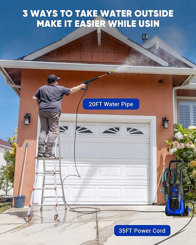 Electric Pressure Washer, 4000PSI 2.8 GPM Power Washer with Foam Cannon 35FT Hose Electric High Pressure Washer for Fences, Patios, Decks, Patios and Cars Powerwasher