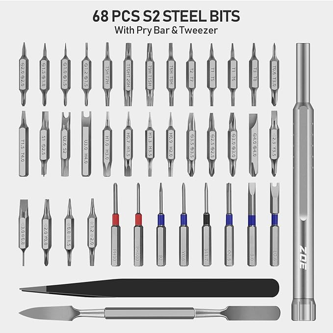 Precision screwdriver set,71 in 1 small screwdriver set with case and magnetizer,Mini magnetic screwdriver set for Tablets,PC,phones,Watches,Toys,Cameras,Eye glass repairing kit,mini tool kit