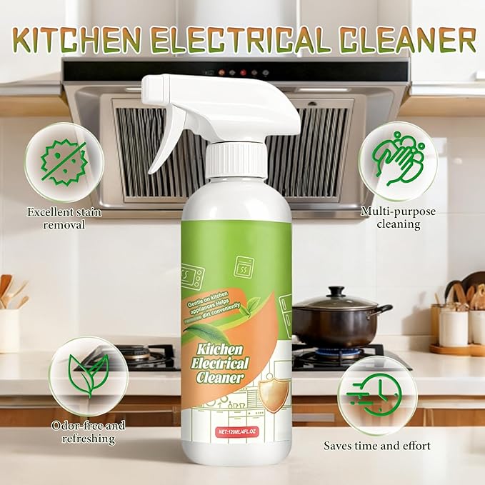 2Pcs Fly Cleanse Spray, Natural Formula to Household Appliances, Electrolyzed Ion Kitchen Cleaner Spray, Multi-Purpose Fly Cleaner, Effective Kitchen Appliance Cleaner for Hold,Oven,Stove,Range Hood