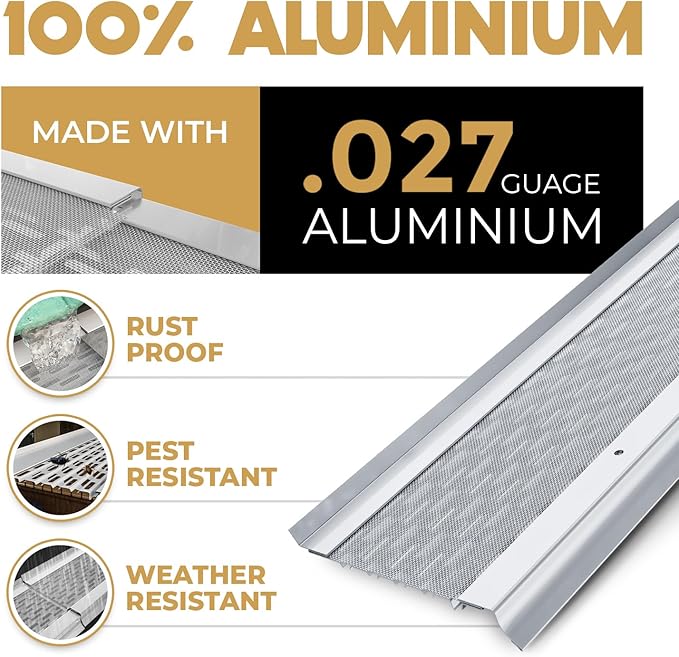 Micromesh 6 inch Gutter Guards Leaf Protection, 100 Feet Teretone, Stainless Steel Mesh, Aluminum Gutter Covers, Contractor Grade Gutter Guard from Manufacturer