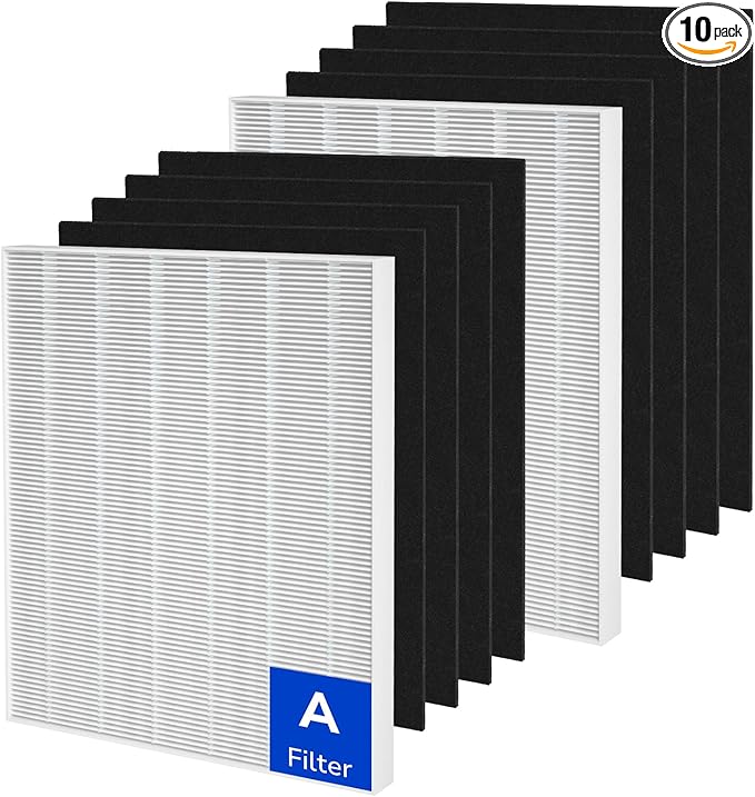 Fil-Fresh 115115 Replacement Filter A, Compatible with Winix Plasmawave Air Purifiers C535, 5300, 5300-2, 6300, 6300-2, P300, AM90, C909, 9800, 2 True HEPA Filters + 8 Activated Carbon Filters