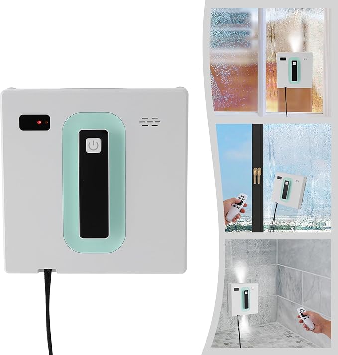 Ultra Thin Window Cleaner Robot Dual Spray 2500Pa Suction with Safety Rope Auto Climbing for Home High Rise Glass Cleaning