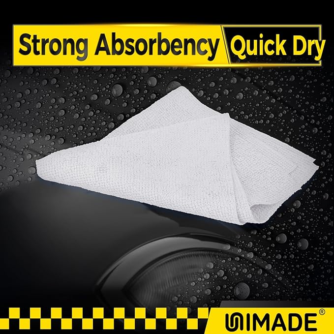 Microfiber Cleaning Cloth, 24 Pack Reusable Microfiber Towels for Cars Lint Free Cleaning Shop Towel Rags for Home Kitchen Automotive Bar Mechanic Restaurant Garage, 11.5"x 11.5", White
