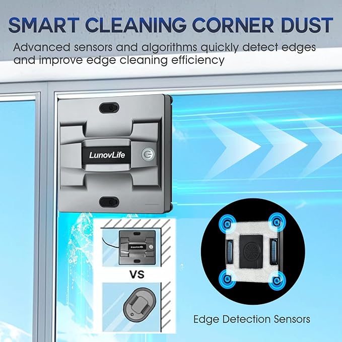 2026 New Window Cleaning Robot -Ultimate 6-Nozzle Precision Spray, 5600Pa Suction, Edge Detection & UPS Safety, automatic window cleaner,Perfect for Frameless/Frosted Glass High-Rise Windows