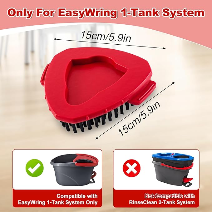 Scrub Brush for O-Cedar, Scrubber Mop Head Compatible with Ocedar Spin Mop Easy Wring 1 Tank,Upgraded Full Bristle of Cedar Scrubber Attachment,Floor Scrubber Brush,Wall Tile Bathroom Scrubber,1 Pack