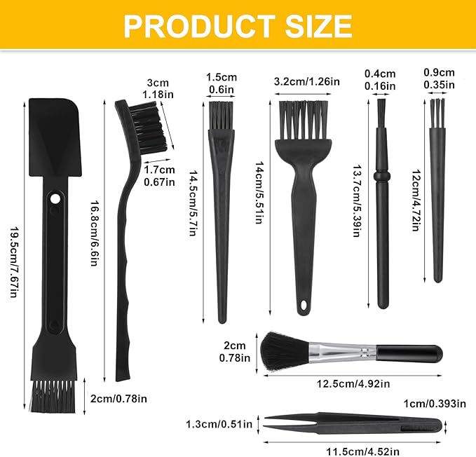 Computer Keyboard Cleaning Brush 8Pcs Small Portable Laptop Electronics Camera Anti Static Brushes Kit