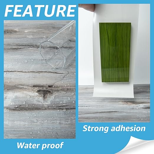 Art3d 60 Sq.ft Peel and Stick Floor Tiles, 40Pcs Luxury Vinyl Plank Flooring Wood Look, Adhesive and Waterproof Tile Sticker for Bedroom, Living Room, Kitchen, Dust Grey