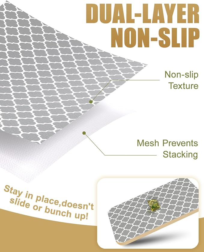 Shelf Liners for Kitchen Cabinets Non-Adhesive, Non-Slip Thickened Shelf Paper Waterproof Washable for Drawer Dresser Pantry Shelve Bathroom Protector Liner