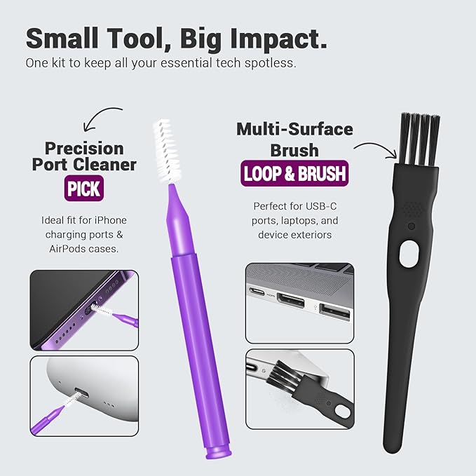 Cleaning Kit for Cell Phone and Headphone Charging Port USB C Cleaning (Streamlined Version)