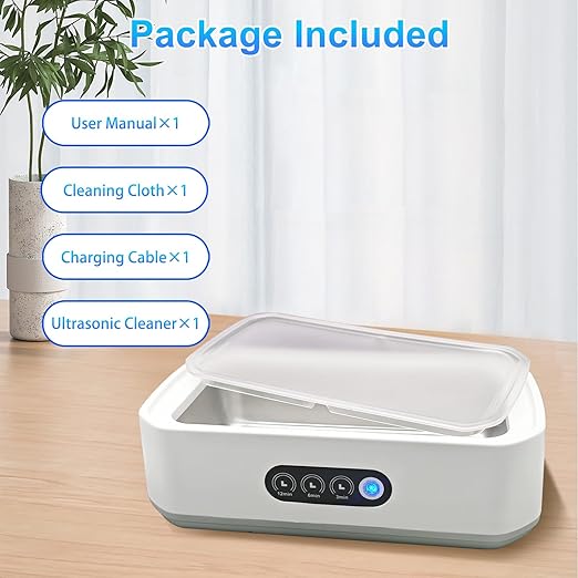 Ultrasonic Jewelry Cleaner, 48khz Jewelry Cleaner Ultrasonic Machine with 304 Stainless Steel 22oz Cleaning Pod for Jewelry, Glasses, Rings, Retainers, Watch Strap, Dentures