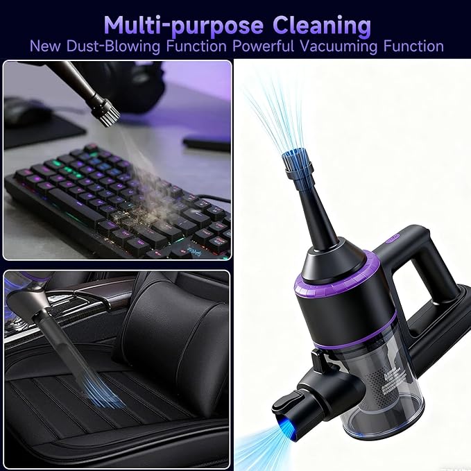 Cordless Vacuum Cleaner, Vacuum Cleaners for Home with 180° Bendable Wand | Green LED Light, Self-Standing, 1.5L Dust Cup, Washable HEPA Filter| Lightweight Stick Vacuum for Hardwood Floors