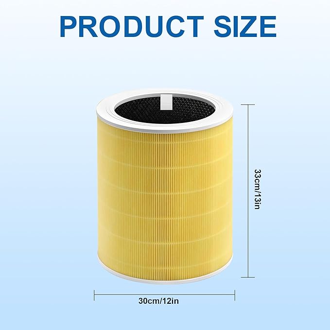 Core 600S Pet Replacement Filter, Compatible with LEVOIT Core 600S and Core 600S-P Air Purifier, 3-in-1 Filtration Filter, HEPA and Activated Carbon, for Home, Smoke, Pollen, Pet Dander, Yellow