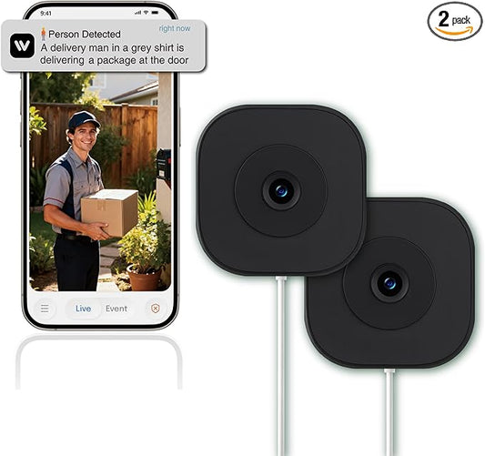 2K Window Camera,2.4G WiFi Only,Smart Window Security Camera with AI Motion Detection,Starlight Color Night Vision 911 Emergency Support,US Cloud Storage,24/7 Recording,Easy & Quick Install