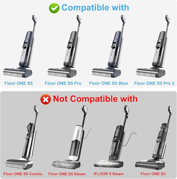 【for ONE S5 Blue】【for ONE S5 Pro 2】Roller Brush and Filters for Tineco Floor ONE S5 /Floor One S5 Pro Cordless Wet Dry Vacuum Cleaner, Replacement Parts Include 2 Brush Rollers,4 Filters
