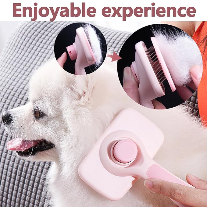 3-in-1 Pet Hair Remover & Grooming Set – Self-Cleaning Cat Dog Brush for Shedding Fabric Shaver & Portable Carpet Scraper & Lint Remover for Clothes Carpet Furniture Couch Car Mats