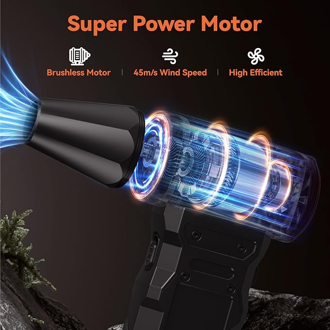 Compressed Air Duster-100000RPM Electric Air Duster for PC&Keyboard Cleaning，4-Speed Cordless Turbo Fan Rechargeable Reusable Compressed Air Blaster, Air Bed, Outdoors, Home.X3