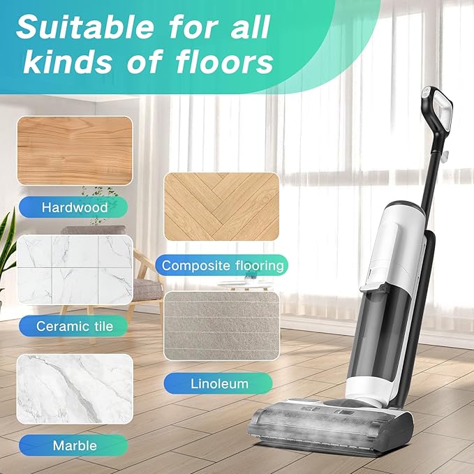 Roller Brush and Filters Replacement Parts for Tineco Floor One S5 Steam/IFloor 5 Steam Cordless Wet Dry Vacuum Cleaner- 2 Roller Brushes + 4 HEPA Filters + 1 Cleaning Brush (7 Pcs)