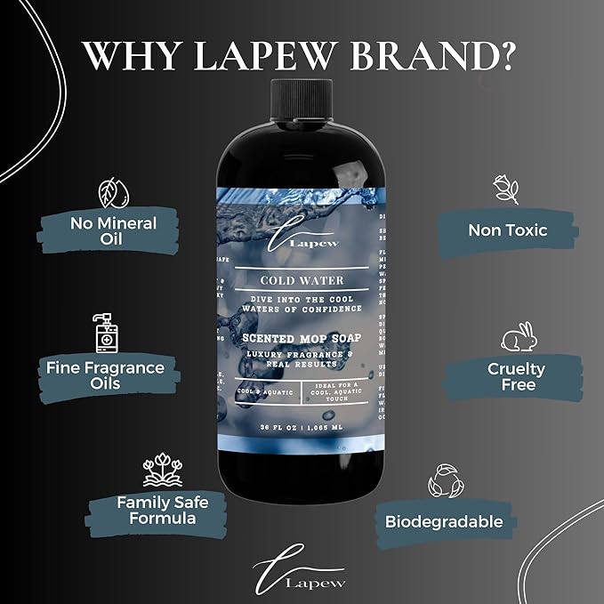 Luxury Floor Cleaner, Scented Mop Soap Concentrate | Hard Floor Cleaner for Tile, Vinyl, Laminate, LVP & Sealed Hardwood | Low-Foam, Streak-Free | 36 oz | Cold Water