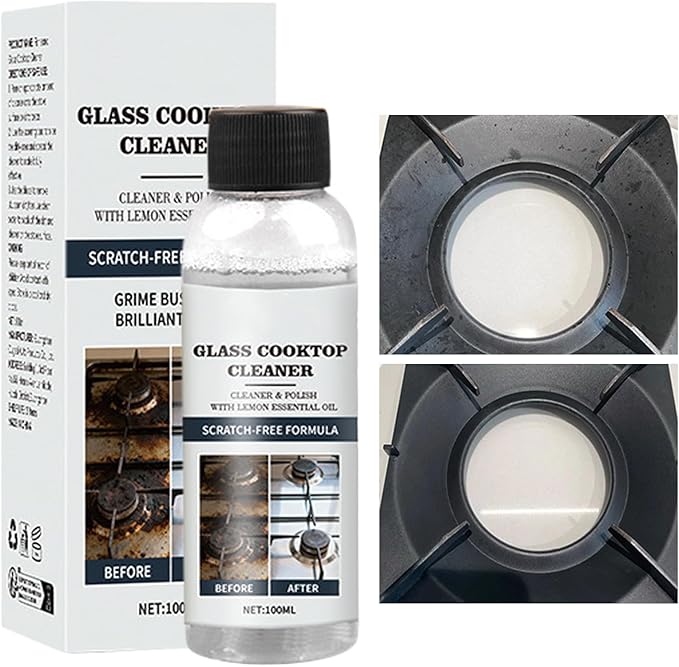 Stove Cleaner, Powerful Oil Remover Spray, 100ml Glass Top Degreaser for Kitchen, Cleaner, Cleaning Solution with Fast Action, Stove Countertop Floor Grout for Home Bathroom Grill