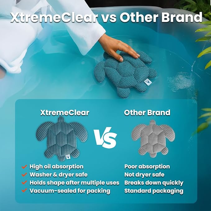 Hot Tub Scum Absorber 2-Pack for Spa & Pool – Oil Absorbing Sun Sponge & Clean Pad, Hot Tub Accessories for Adults, Scum Remover for Hot Tub Cleaner, Spa Scum Sponge for Oil, Foam