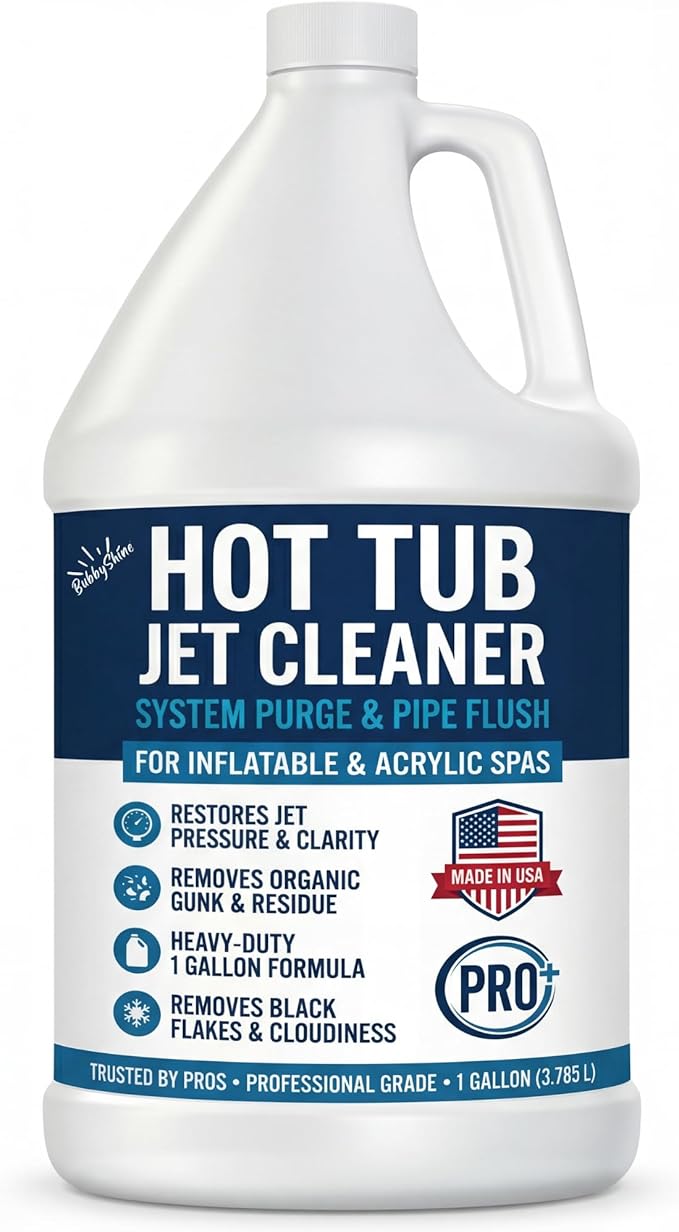 Hot Tub Jet Cleaner 1 Gallon - Spa Line Flush & Spa System Flush - Jet Tub Cleaner for Jets, Lines & Tubes - Pipe & Line Purge Before Drain Refill - Made in USA - BubbyShine