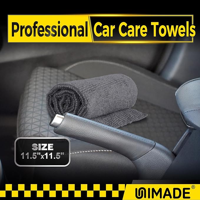 Microfiber Cleaning Cloth, 200 Pack Microfiber Towels for Cars Reusable Shop Rags Bulk Lint Free Cleaning Towels for Car Kitchen Automotive Bar Mechanic Restaurant Garage, 11.5"x 11.5", Grey