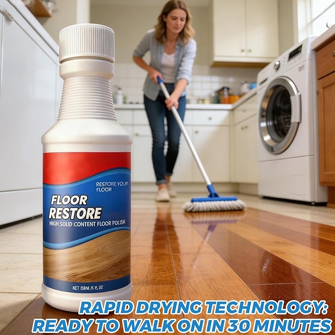 Floor Repair Polishing Agent, Floor Rescue Cleaner for Wood Laminate Tile, Self-Leveling Nano-Fill Refinisher for High-Traffic Areas, No Sanding 5.1 fl oz (150 mL) (1-Pack)