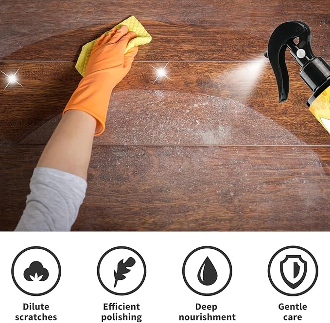 Natural Beeswax Care Spray & Restorer, Beeswax Wood Polish for Floors and Furniture, Natural Micro-Molecular Spray – Multi-Purpose（2 Bottles）