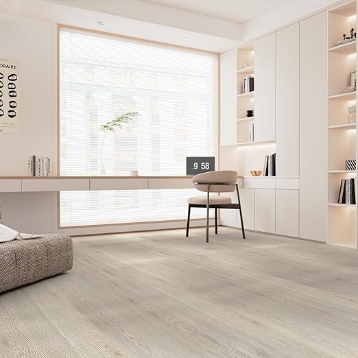 3D Peel and Stick Floor Tile Vinyl Flooring Roll Wood Plank Sticker 15.75"x 79"/8.6 Sq.Ft, for Apartment Room Self Adhesive Easy DIY Removable Waterproof Thicken Floor Covering Maple Wood