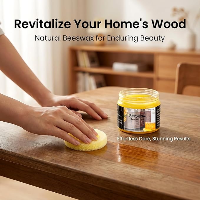 CARGEN Beeswax Furniture Polish, Wood Seasoning Beeswax for Furniture Wood Wax for Dining Table Floor Doors Chairs Cabinets to Protect and Care 2pcs Beeswax Polish
