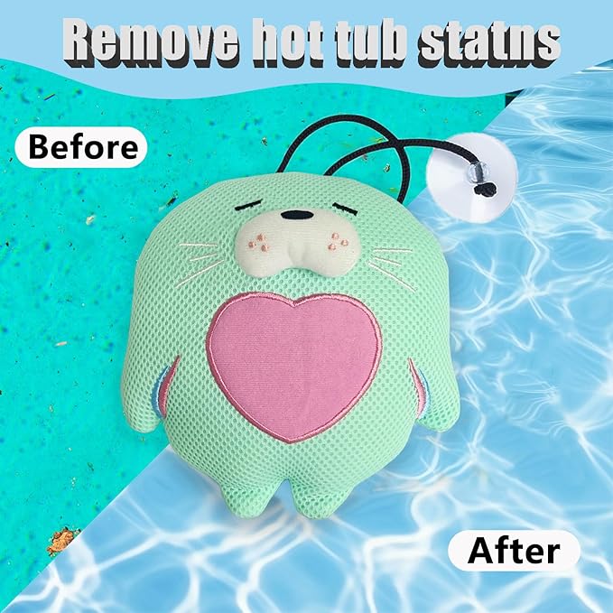 Hot Tub Scum Absorber, Sea Lion Hot Tub Cleaner Hot Tub Accessories Hot Tub Sponge for Scum Reusable Spa & Pool Cleaner Hot Tub Oil Absorbing Scum Absorber Keeps Water Clean