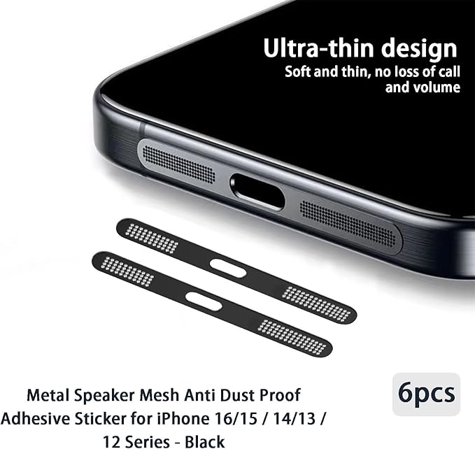 Mobile Phone Speaker Metal Dust Mesh, Charging Port dust Plug, Cleaning Brush Cleaning Tool Set for iPhone 14 13 12 11 X XS XR 8 7 SE Series (Lightning)