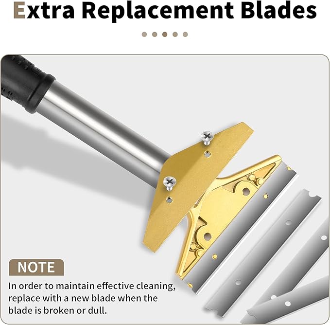 Razor Blade Scraper, 4 inch Scraper Tool with 10PCS Extra Metal Blades, Large Cleaning Razor Scraper, Floor Scraper, Glass Stove top Scraper, Window Scraper for Paint, Gum, Glue Remover