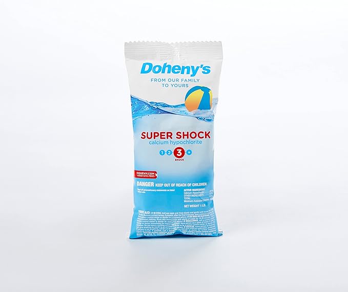 Doheny's Super Pool Shock | Pro-Grade Chlorine Shock, Quick-Dissolving, Fast-Acting 68% Cal-Hypo Granular Pool Shock | 24 x 1lb Bags, Proudly Made in The USA