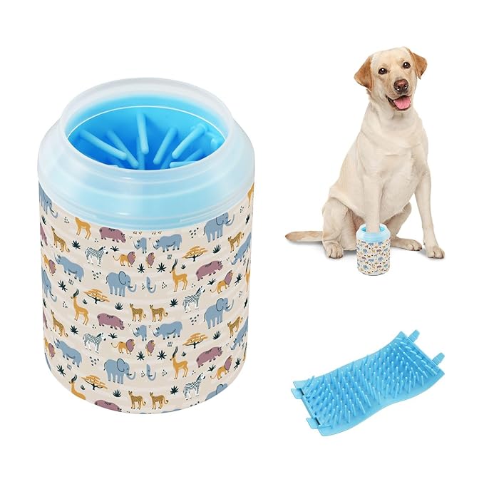 Dog Paw Cleaner Cups for Dogs Pets Foot Washer Paw Scrubber for Medium Small Cats Dogs Cleaning Cup Wild Animals