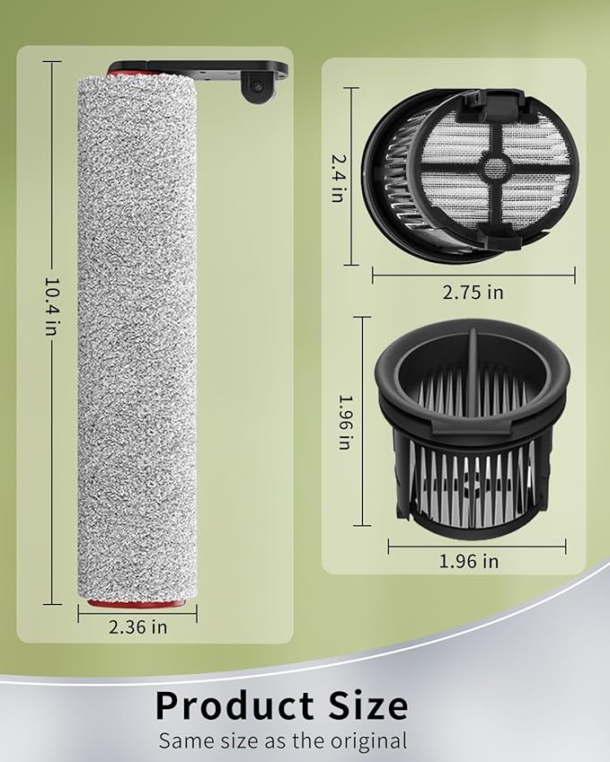 (7pcs) HEPA Filters & Replacement Parts Kit Brush Rollers Compatible For Dreame H14/H14 Pro/H14 Dual Wet Dry Vacuum Cleaner, Replacement Parts Accessories Kit Inclue 3 Vacuum Filter, 3 Brush Rollers