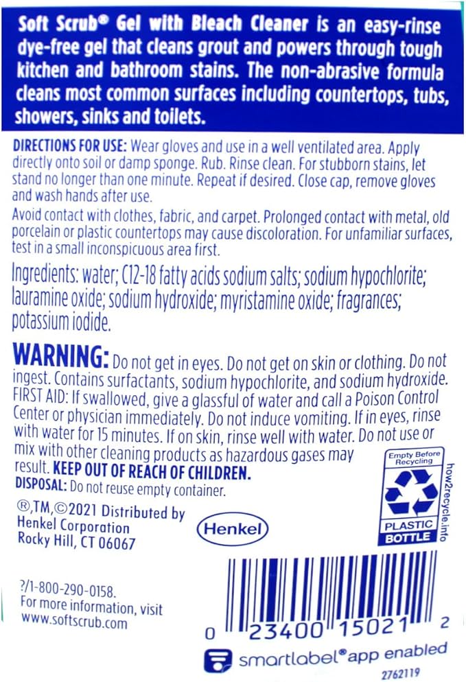 Soft Scrub Soft Scrub Gel Cleanser with Bleach -12.6 Fl Oz (Pack of 2)